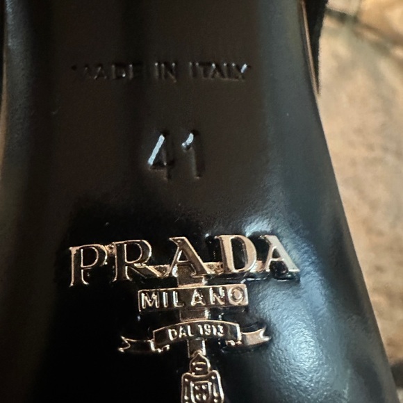 PRADA Black Patent Leather Peep Toe Pumps - Picture 4 of 12